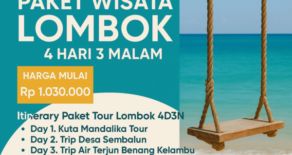 paket wisata lombok 4d3n